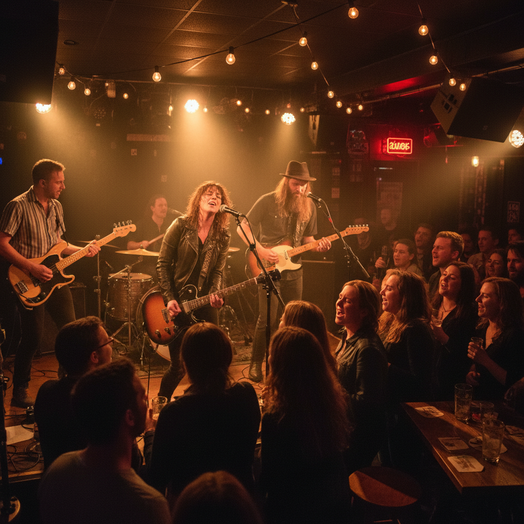 Intimate bar venue performance