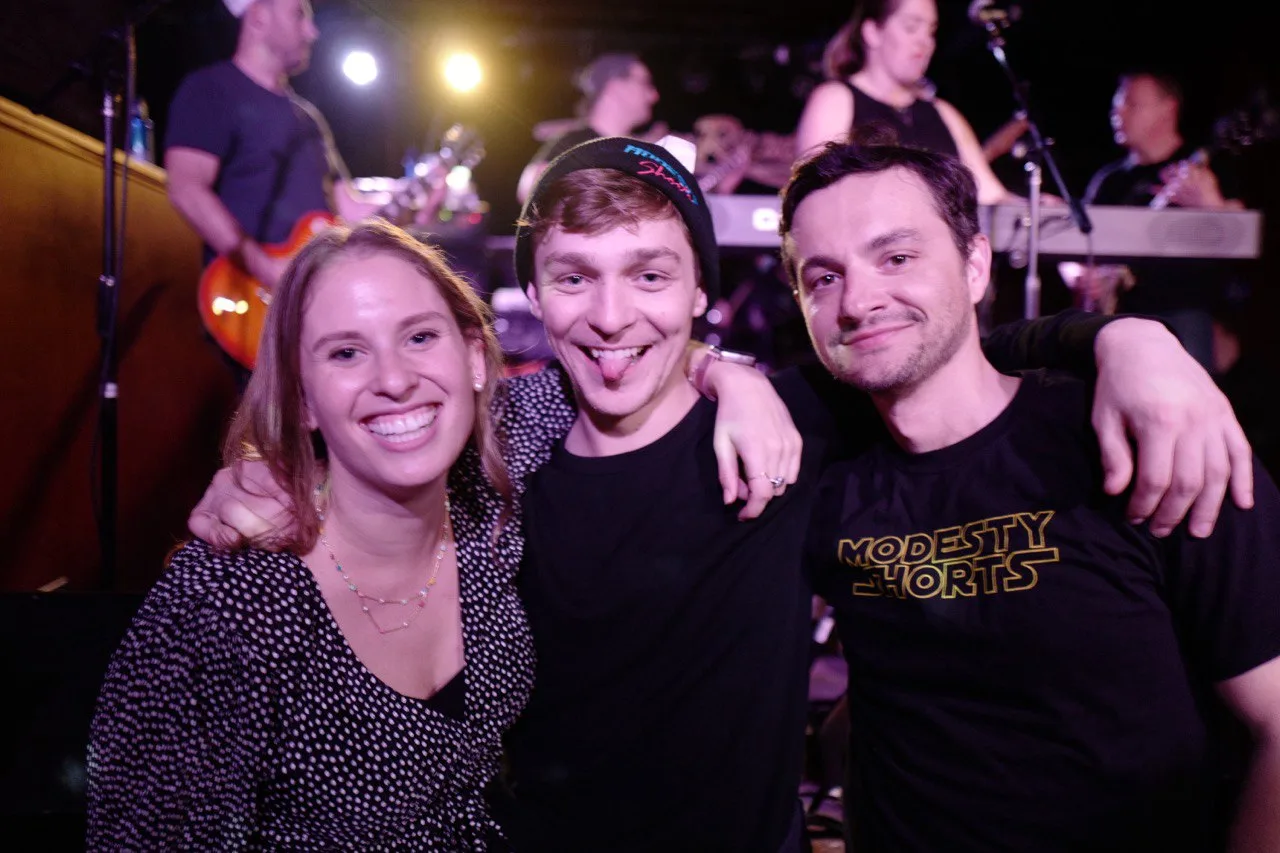 Fans showing off Modesty Shorts merchandise